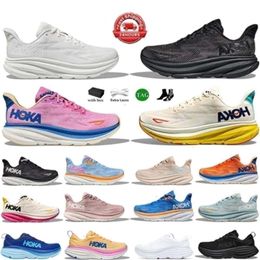 hokaa One Clifton 9 Running Shoes Women Free Pepople Bondi 8 Cliftons Black White Peach Whip Harbor Cloud Carbon X2 Trainers