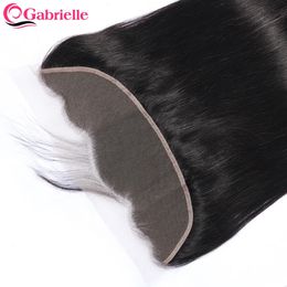 Gabrielle 13x4 Lace Frontal Brazilian Straight Human Hair 4x4 Closures Only Pre plucked Natural Colour Remy 822 Inch 240515