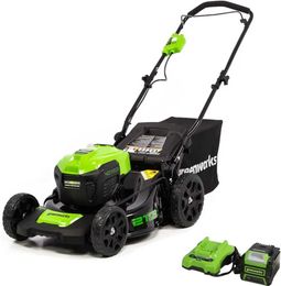 Lawn Mower Greenworks 40V 21 Brushless and Cordless (Push) (75+compatible tools) 5.0Ah battery charger including lawn power supplyQ240514