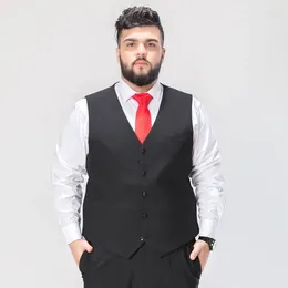 Men's Suits Oversize 7XL 8XL 9XL Business Casual Black Vest Fashion Solid Colour Suit Men 2024