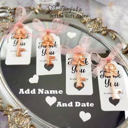 Party Favor 20/30Pc Wedding Gifts For Guests Rose Gold Key Bottle Opener Keychain Decoration Favors Baby Shower Baptism With Thank You