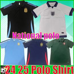 24 25 Argentina Soccer Polo Shirt Maglie Messis Inghilterra Bellingham Portogallo Ronaldo Men Polo Shirts 2024 2025 Versione speciale per maglietta da calcio