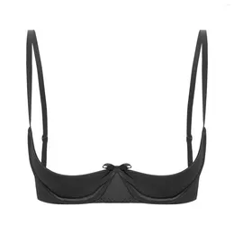 Bras Sexy For Women Half Cup Open Nipples Bra Brassiere Adjustable Underwire Push Up Bralette Top Solid Colour Underwear