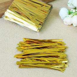 Gift Wrap 700pcs 8cm Gold Wire Metallic Twist Ties For Cello Candy Bag Steel Baking Packaging Tool Dessert Sealing