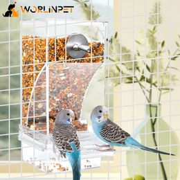 Other Bird Supplies Wolinpet No Mess Automatic Feeder Transparent Food Container Cage Acrylic Parrot Accessories For Small Birds