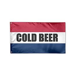 Cold Beer Flag Banner 3x5 FT 90x150cm Double Stitching 100D Polyester Festival Gift Indoor Outdoor Printed selling2990178