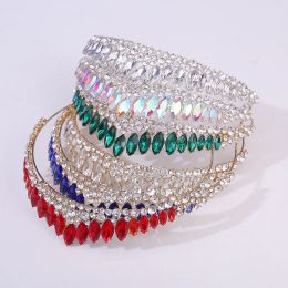 Korean Sweet Cute 6 Colors AB Crystal Tiara Crown For Women Girls Wedding Elegant Luxury Princess Party Hair Dress Jewelry