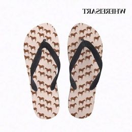 Pferd, in dem 3D -Print Frau Sommer Flip Flops Casual Beach Sandal Flipflop für Frauen Pantoffeln weibliche Gummischuhe i3vn# Fe4e Flop