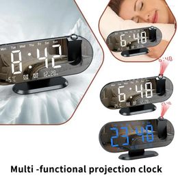 Table Clocks Multifunctional Projection Clock Creative LED Alarm Mirror Digital Humidity And Temperature Electronic S8F7