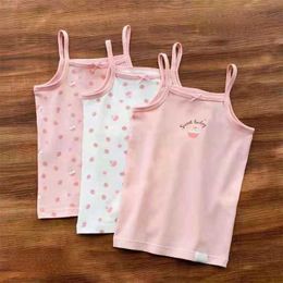 Vest Cotton Girls Underwear Childrens Tank Top Colored Childrens Tank Top Summer Baby Single Bottom Youth Tank Topl240502