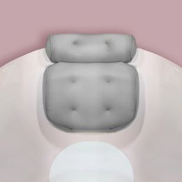 Gray can be used for medicated baths without worrying about staining, bath pillow, multiple suction cups to relax the neck and back bath pillow