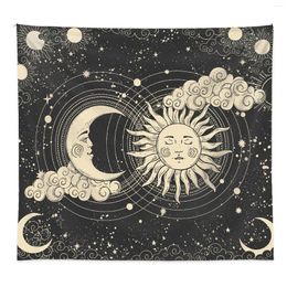 Tapestries 1PCS Home Party Decoration Vertical Bohemia Tapestry Sun With Moon Pattern Room Background Hanging Cloth