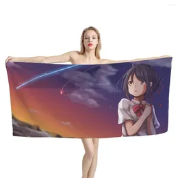 Towel Japanese Anime Your Name Printed Microfiber Travel Surf Swimming Portable High Quality Absorbent Quick Dry Wrap Home