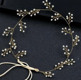 Headpieces Handmade Jewellery selling pearl hair with simple golden headwear wedding accessories accessories for brides