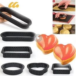 Baking Tools DIY Tart Ring Mould Cake French Dessert Bakeware Cutter Round Shape Decorating Tool Perforated Mousse Circle Kitchen