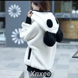 Women's Jackets Outerwear & Coats Cute Bear Ear Panda Winter Warm Hoodie Hooded And Women Xnxee