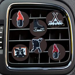 Vehicles Accessories Ice Hockey Cartoon Car Air Vent Clip Diffuser Conditioner Outlet Per Clips Freshener Decorative Drop Delivery Otosf