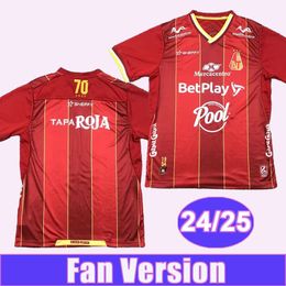 2024 2025 Deportes Tolima Mens Soccer Jerseys Home Red Fans Version Football Shirt Short Sleeves Adult Uniforms