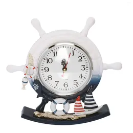 Table Clocks Decorations Swing Clock Seaside Nautical Centrepiece Wood Home Decorative