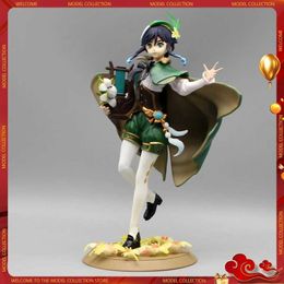 Action Toy Figures 26cm Animation Genshin Impact Venti Figurine Yae Miko Kawaii PVC Action Character Model Statue Collection Toy Doll Gifts Y240515