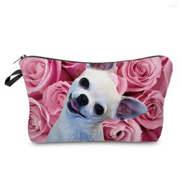 Wallets Cute Dog Print Toilet Bag Women's Portable Pencil Foldable Storage For Students