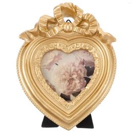 Frames European Heart-shaped Resin Po Frame Table Hanging Wall Wedding Ornaments Collage Picture Decorate Desk Retro