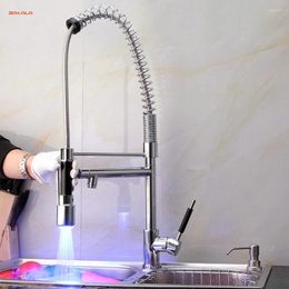 Kitchen Faucets BAKALA LED Faucet Pull Out Sink Mixer Swivel Taps Sprayer Head Down LH-8081