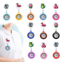 Pocket Watches Pink Frog Clip Watch Pin On With Secondhand Stethoscope Lapel Fob Badge Brooch Second Hand Nurse Retractable Digital Cl Otwt0