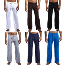 Men's Sleepwear Mens Sleep Bottoms Loose Sports Yoga Pants Elastic Waist Trousers Pyjamas Slip Homme Casual Sportwear Male