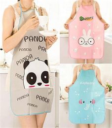 Apron Women Cute Cartoon Waterproof OilproofKitchen Restaurant Cooking Bib Aprons Sleeveless Overalls Hanging Neck2285668