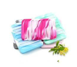 Fashion Silicone Flexible Soap Dish Plate Holder Tray Drainer Shower Waterfal for Bathroom Kitchen Counter Profitable Item for Ret5150630