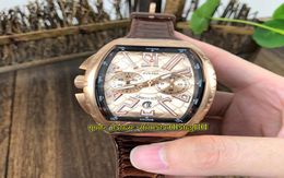 NEW SARATOGE V 45 SC DT COBRA Snake pattern Dial Japan VK Quartz Chronograph Movement Mens Watch Rose Gold Case Leather Strap Watc3197339