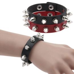 Vintag Punk Rivet PU Leather Bracelet Gothic Cosplay Wrap Bracelet For Women Men Harajuku Bracelet Bangle Gift Jewellery