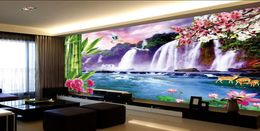 Fresh large waterfall TV wall mural 3d wallpaper 3d wall papers for tv backdrop9282563