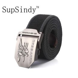 SupSindy men39s canvas belt NAVY SEAL metal buckle military belt Army tactical belts for Male top quality men strap Black strip4156731