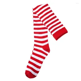 Women Socks Thigh High Winter Knitted Warm Ladies Over The Knee Girls Black White Striped Long Sexy Stockings
