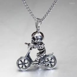 Pendant Necklaces Retro Gothic Skull Cycling Necklace For Men Women Hip Hop Punk Jewelry