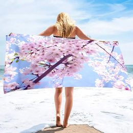 Towel Pink Cherry Blossoms Sand Free Beach Oversized Absorbent Bath Large Hand Towels For Swimming Bathroom Spa Pool