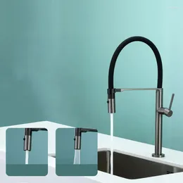 Kitchen Faucets Faucet Gray Rotation Blace Chrome And Cold Brass Magnetic Function Pull Down Sink Mixer Tap
