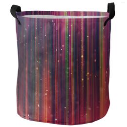 Laundry Bags Abstract Neon Colorful Dirty Basket Foldable Round Waterproof Home Organizer Clothing Children Toy Storage