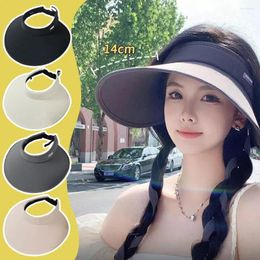 Wide Brim Hats Silk Sun Hat For Women Fashion Cool Summer UV Protection Foldable Fashionable With Large Q0Y3
