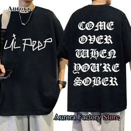 Men's T-Shirts Rapper Lil Pp Come Over When Youre Sober Tour T-Shirt Men Summer Cotton Tops Ts Male Casual Clothing Harajuku Strtwear T240515