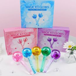 Ice Globes for Facial Eyes Treatment Glitter Cooling Globes Massage Tools Ice Face Roller Gift Set Skin Tightening Beauty Tools