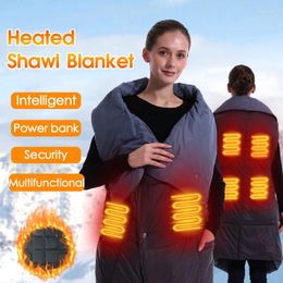 Blankets USB Heating Blanket Wearable Electric For Power Bank Winter Warm Soft Plush Car Shawl Camping Travel Machine Washable