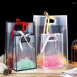 Gift Wrap Transparent Bags Handbag Packaging Bag Clear Plastic Tote For Wedding Birthday Christmas Party Guests Candy