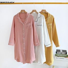Home Clothing NHKDSASA Kimono Service Pyjamas Women 2024 Japanese-Style Spring And Summer Cotton Crepe Nightgown Bathrobe Robes
