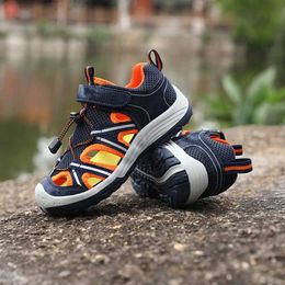 SCHQ Sandals Fashionable childrens beach sandals summer waterproof casual shoes boys outdoor hollow anti slip d240515