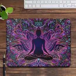 Mouse Pads Wrist Rests Buddha Mousepad Meditation Mouse Pad Desktop Accessories Mouse Label Pad Gamer Laptop Desktop Pad Customized Rubber Pad J240510