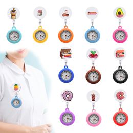 Other Home Decor Donuts Clip Pocket Watches Nurse Watch Brooch Fob Badge Accessories Pattern Design Retractable Drop Delivery Ot4Ru