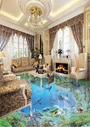 Custom 3d stereoscopic living room wallpaper 3d floor tiles The underwater world wallpaper flooring 3d wallpaper mural for bedroom6131218